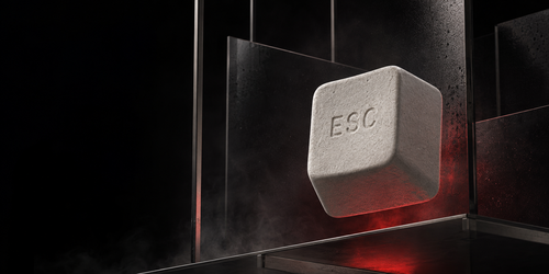 ESC 01 No Signal bath bomb suspended in smoked glass and red light